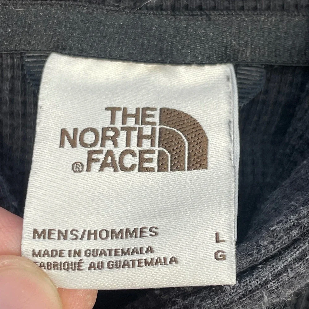 The North Face Black Waffle Knit Thermal Hoodie Mens Large